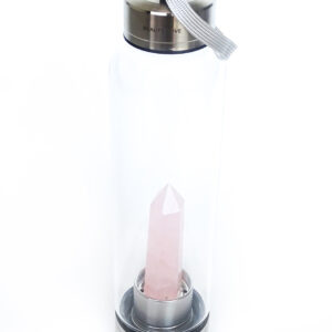 Botella de Cristal Cuarzo Rosa