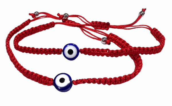 Pulsera Roja rojo con Ojo Turco Azul