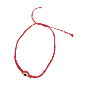 Pulsera Roja Tejida con Ojo Turco Rojo